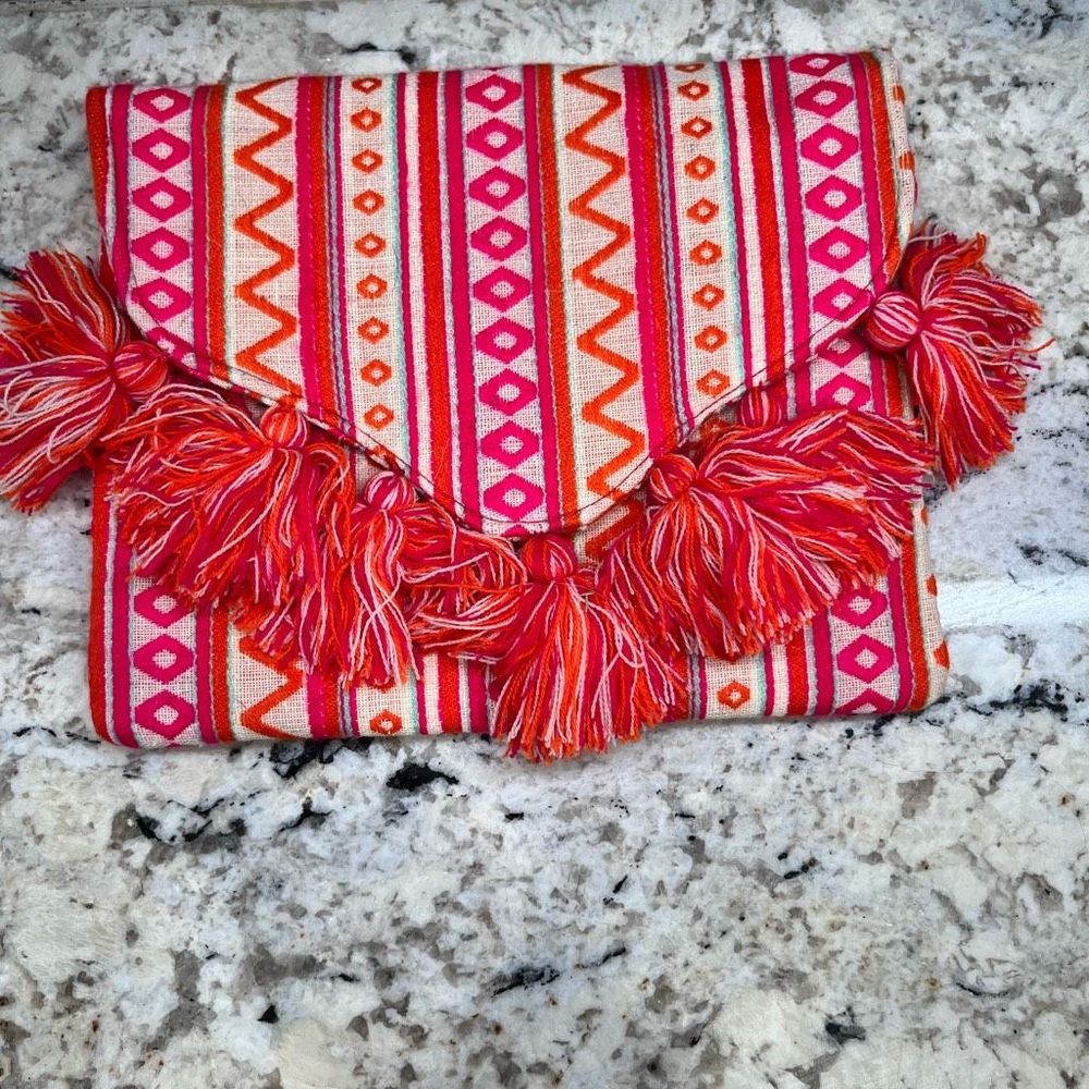 Colorful Tassel Clutch